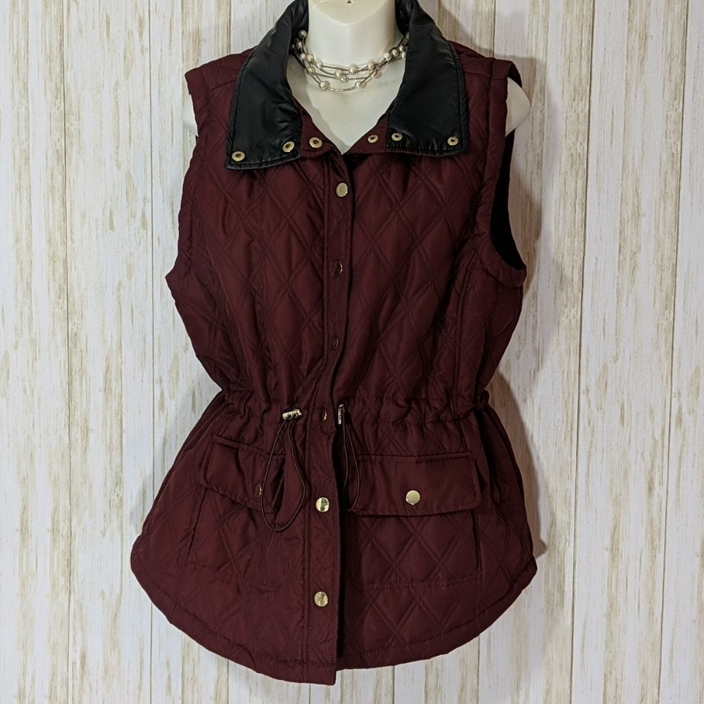 Hannah Womens Vest Size L Maroon/Blk